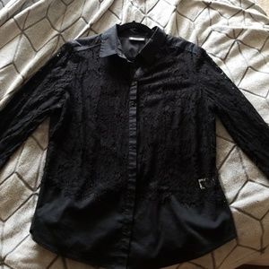 7th Avenue NY&co black lace blouse shirt